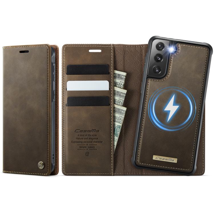 CaseMe C49 Magnetic RFID Blocking Detachable Wallet Leather Phone Case – Magnetic, Card Slot, Leather, For Samsung Galaxy A52 / A52s, For Samsung Galaxy S21 FE 5G, For Samsung Galaxy S21 5G, For Samsung Galaxy S21+ 5G