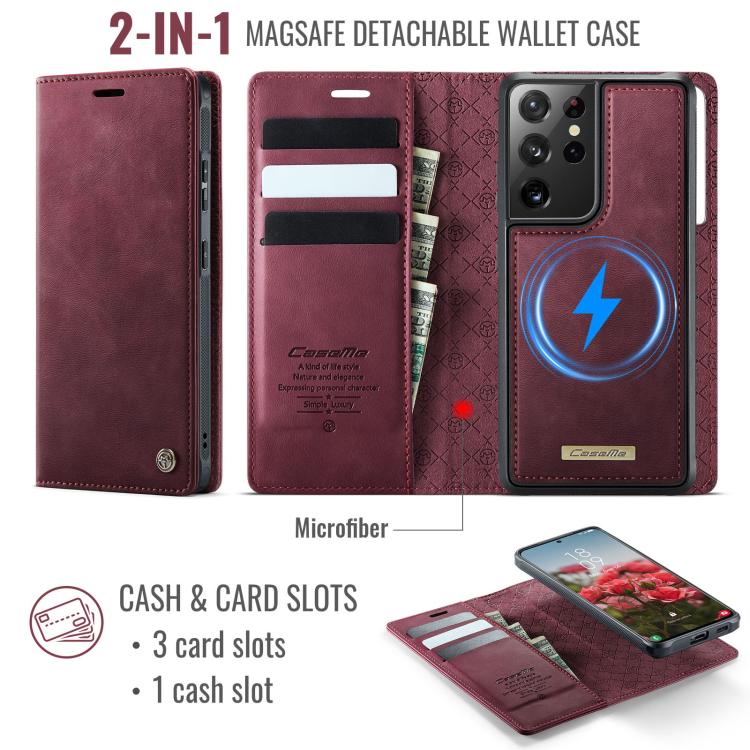 CaseMe C49 Magnetic RFID Blocking Detachable Wallet Leather Phone Case – Magnetic, Card Slot, Leather, For Samsung Galaxy S21 Ultra 5G, For Samsung Galaxy S20 Ultra, For Samsung Galaxy S20, For Samsung Galaxy S20+