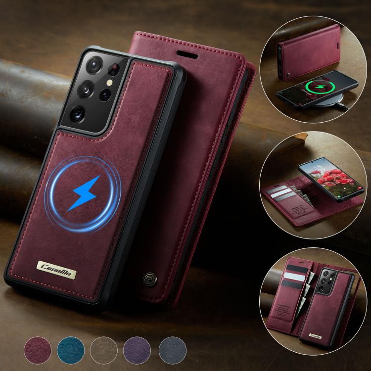 CaseMe C49 Magnetic RFID Blocking Detachable Wallet Leather Phone Case – Magnetic, Card Slot, Leather, For Samsung Galaxy S21 Ultra 5G, For Samsung Galaxy S20 Ultra, For Samsung Galaxy S20, For Samsung Galaxy S20+