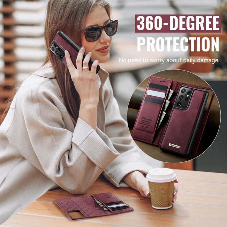 CaseMe C49 Magnetic RFID Blocking Detachable Wallet Leather Phone Case – Magnetic, Card Slot, Leather, For Samsung Galaxy S21 Ultra 5G, For Samsung Galaxy S20 Ultra, For Samsung Galaxy S20, For Samsung Galaxy S20+