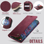 CaseMe C49 Magnetic RFID Blocking Detachable Wallet Leather Phone Case – Magnetic, Card Slot, Leather, For Samsung Galaxy S21 Ultra 5G, For Samsung Galaxy S20 Ultra, For Samsung Galaxy S20, For Samsung Galaxy S20+
