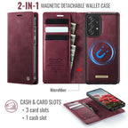 CaseMe C49 Magnetic RFID Blocking Detachable Wallet Leather Phone Case – Magnetic, Card Slot, Leather, For Samsung Galaxy A52 / A52s, For Samsung Galaxy S21 FE 5G, For Samsung Galaxy S21 5G, For Samsung Galaxy S21+ 5G