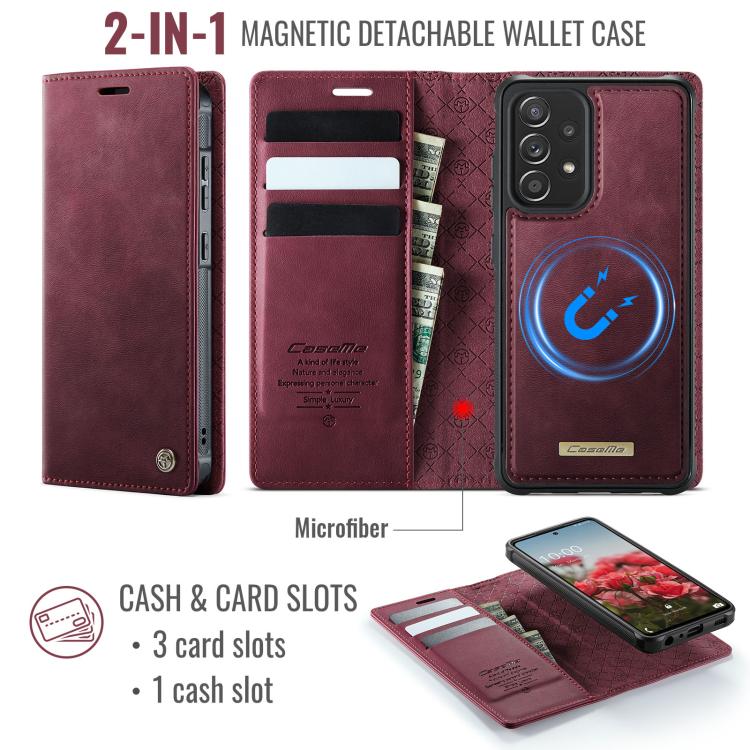 CaseMe C49 Magnetic RFID Blocking Detachable Wallet Leather Phone Case – Magnetic, Card Slot, Leather, For Samsung Galaxy A52 / A52s, For Samsung Galaxy S21 FE 5G, For Samsung Galaxy S21 5G, For Samsung Galaxy S21+ 5G