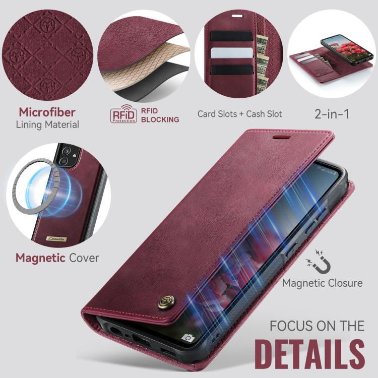 CaseMe C49 Magnetic RFID Blocking Detachable Wallet Leather Phone Case – Magnetic, Card Slot, Leather, For Samsung Galaxy A52 / A52s, For Samsung Galaxy S21 FE 5G, For Samsung Galaxy S21 5G, For Samsung Galaxy S21+ 5G