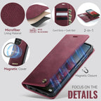 CaseMe C49 Magnetic RFID Blocking Detachable Wallet Leather Phone Case – Magnetic, Card Slot, Leather, For Samsung Galaxy A52 / A52s, For Samsung Galaxy S21 FE 5G, For Samsung Galaxy S21 5G, For Samsung Galaxy S21+ 5G