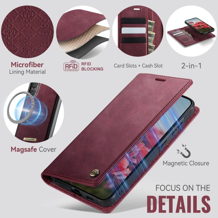 CaseMe C49 Magnetic RFID Blocking Detachable Wallet Leather Phone Case – Magnetic, Card Slot, Leather, For Samsung Galaxy S23+ 5G, For Samsung Galaxy S23 5G, For Samsung Galaxy A13 / A04s, For Samsung Galaxy S20 FE