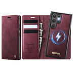 CaseMe C49 Magnetic RFID Blocking Detachable Wallet Leather Phone Case, For Samsung Galaxy S24 / S25, For Samsung Galaxy S24+ / S25+, For Samsung Galaxy S25 Ultra 5G, For Samsung Galaxy A16 5G For Samsung Galaxy S25 Ultra 5G Red