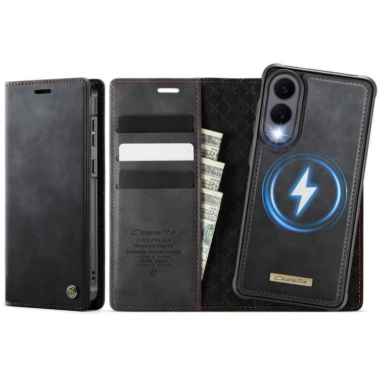 CaseMe C49 Magnetic RFID Blocking Detachable Wallet Leather Phone Case – Magnetic, Card Slot, Leather, For Samsung Galaxy A57 5G, For Samsung Galaxy A17, For Samsung Galaxy S25 Edge 5G, For Samsung Galaxy A56 5G
