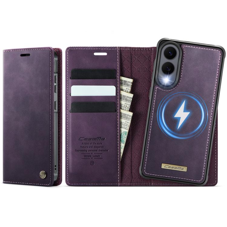CaseMe C49 Magnetic RFID Blocking Detachable Wallet Leather Phone Case – Magnetic, Card Slot, Leather, For Samsung Galaxy A57 5G, For Samsung Galaxy A17, For Samsung Galaxy S25 Edge 5G, For Samsung Galaxy A56 5G