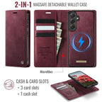 CaseMe C49 Magnetic RFID Blocking Detachable Wallet Leather Phone Case – Magnetic, Card Slot, Leather, For Galaxy S25 FE / S26 FE 5G, For Samsung Galaxy S26+ 5G, For Samsung Galaxy S26 Ultra 5G, For Samsung Galaxy S26 5G