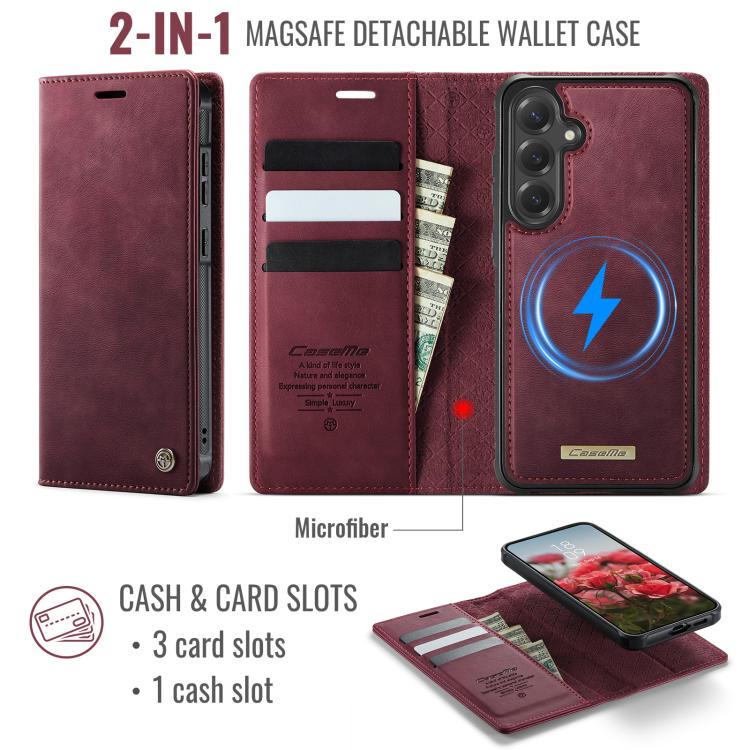 CaseMe C49 Magnetic RFID Blocking Detachable Wallet Leather Phone Case – Magnetic, Card Slot, Leather, For Galaxy S25 FE / S26 FE 5G, For Samsung Galaxy S26+ 5G, For Samsung Galaxy S26 Ultra 5G, For Samsung Galaxy S26 5G