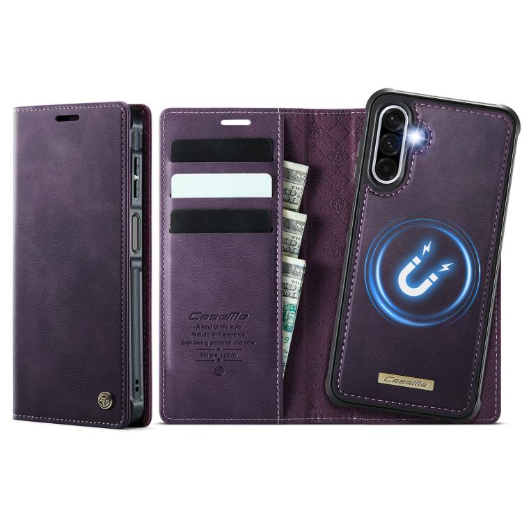 CaseMe C49 Magnetic RFID Blocking Detachable Wallet Leather Phone Case – Magnetic, Card Slot, Leather, For Samsung Galaxy A57 5G, For Samsung Galaxy A17, For Samsung Galaxy S25 Edge 5G, For Samsung Galaxy A56 5G