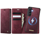 CaseMe C49 Magnetic RFID Blocking Detachable Wallet Leather Phone Case – Magnetic, Card Slot, Leather, For Galaxy S25 FE / S26 FE 5G, For Samsung Galaxy S26+ 5G, For Samsung Galaxy S26 Ultra 5G, For Samsung Galaxy S26 5G For Samsung Galaxy S26 5G Red