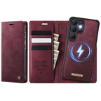 CaseMe C49 Magnetic RFID Blocking Detachable Wallet Leather Phone Case – Magnetic, Card Slot, Leather, For Galaxy S25 FE / S26 FE 5G, For Samsung Galaxy S26+ 5G, For Samsung Galaxy S26 Ultra 5G, For Samsung Galaxy S26 5G For Samsung Galaxy S26 Ultra 5G Red