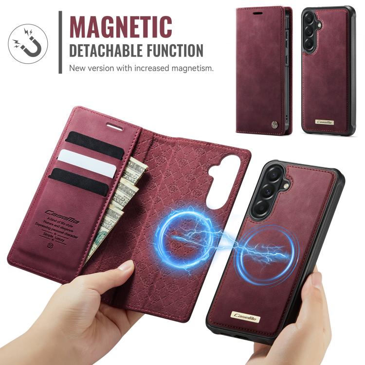 CaseMe C49 Magnetic RFID Blocking Detachable Wallet Leather Phone Case – Magnetic, Card Slot, Leather, For Samsung Galaxy A57 5G, For Samsung Galaxy A17, For Samsung Galaxy S25 Edge 5G, For Samsung Galaxy A56 5G