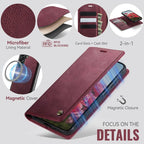 CaseMe C49 Magnetic RFID Blocking Detachable Wallet Leather Phone Case – Magnetic, Card Slot, Leather, For Samsung Galaxy A57 5G, For Samsung Galaxy A17, For Samsung Galaxy S25 Edge 5G, For Samsung Galaxy A56 5G