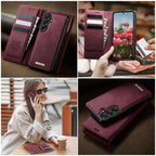 CaseMe C49 Magnetic RFID Blocking Detachable Wallet Leather Phone Case – Magnetic, Card Slot, Leather, For Samsung Galaxy A57 5G, For Samsung Galaxy A17, For Samsung Galaxy S25 Edge 5G, For Samsung Galaxy A56 5G