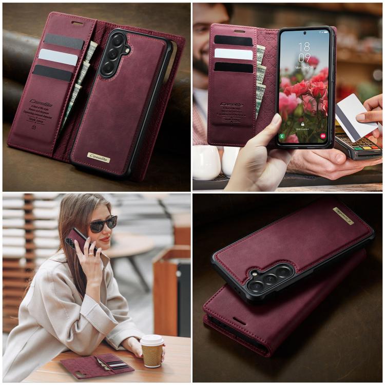CaseMe C49 Magnetic RFID Blocking Detachable Wallet Leather Phone Case – Magnetic, Card Slot, Leather, For Samsung Galaxy A57 5G, For Samsung Galaxy A17, For Samsung Galaxy S25 Edge 5G, For Samsung Galaxy A56 5G