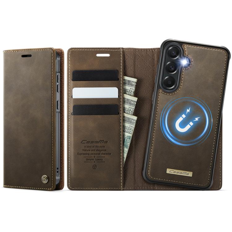 CaseMe C49 Magnetic RFID Blocking Detachable Wallet Leather Phone Case – Magnetic, Card Slot, Leather, For Samsung Galaxy A57 5G, For Samsung Galaxy A17, For Samsung Galaxy S25 Edge 5G, For Samsung Galaxy A56 5G