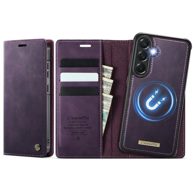 CaseMe C49 Magnetic RFID Blocking Detachable Wallet Leather Phone Case – Magnetic, Card Slot, Leather, For Samsung Galaxy A57 5G, For Samsung Galaxy A17, For Samsung Galaxy S25 Edge 5G, For Samsung Galaxy A56 5G