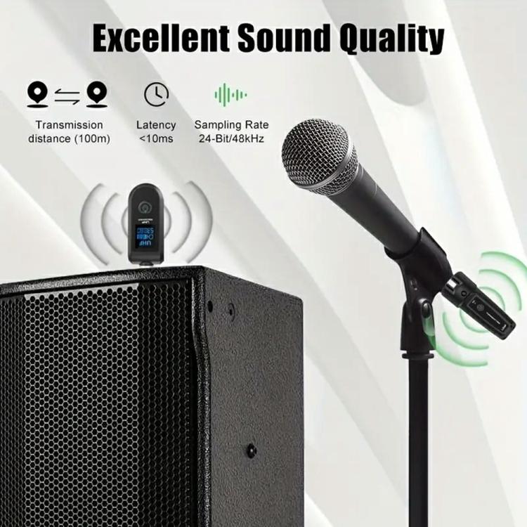 K1 For Handheld Dynamic Mic Wired to Wireless Microphone Converter, 1 Transmitter + 1 Receiver, 1 Transmitter + 1 Receiver