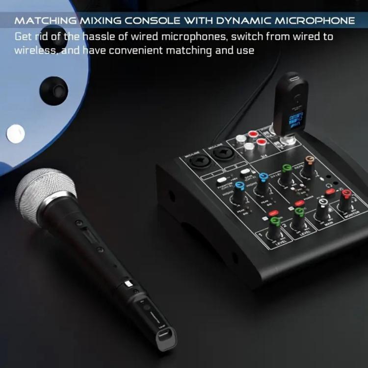 K1 For Handheld Dynamic Mic Wired to Wireless Microphone Converter, 1 Transmitter + 1 Receiver, 1 Transmitter + 1 Receiver – TPU, Plug-and-play