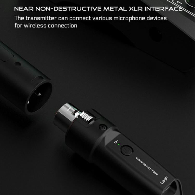K1 For Handheld Dynamic Mic Wired to Wireless Microphone Converter, 1 Transmitter + 1 Receiver, 1 Transmitter + 1 Receiver – TPU, Plug-and-play