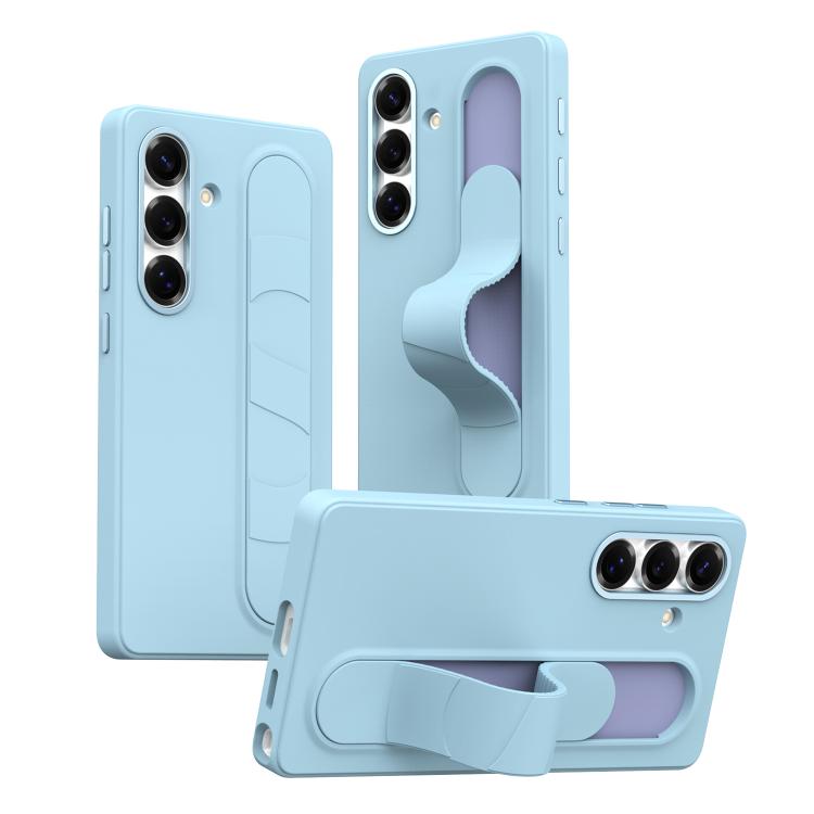 Intelligent Control Button Wristband Phone Case – Wear-resistant, TPU, For Samsung Galaxy S24+ 5G, For Samsung Galaxy S24 5G, For Samsung Galaxy S23 Ultra 5G For Samsung Galaxy S24 5G Far Peak Blue