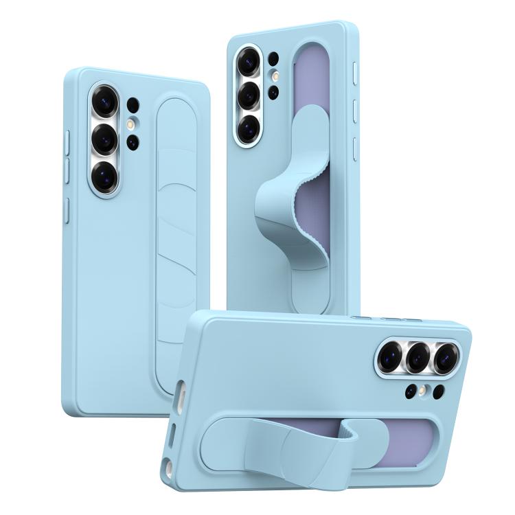 Intelligent Control Button Wristband Phone Case – Wear-resistant, TPU, For Samsung Galaxy S26+ 5G, For Samsung Galaxy S26 Ultra 5G, For Samsung Galaxy S26 5G, For Samsung Galaxy S25 FE 5G For Samsung Galaxy S26 Ultra 5G Far Peak Blue