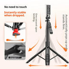 L16TT Auto Pop Up Tripod Anti Shake Floor Stand Aluminum Alloy Pole Extendable Selfie Stick, L16TT
