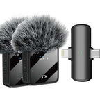 F15 2 in 1 Lavalier Clip Intelligent Noise Reduction Wireless Microphone for Type-C and 8 Pin Default Title