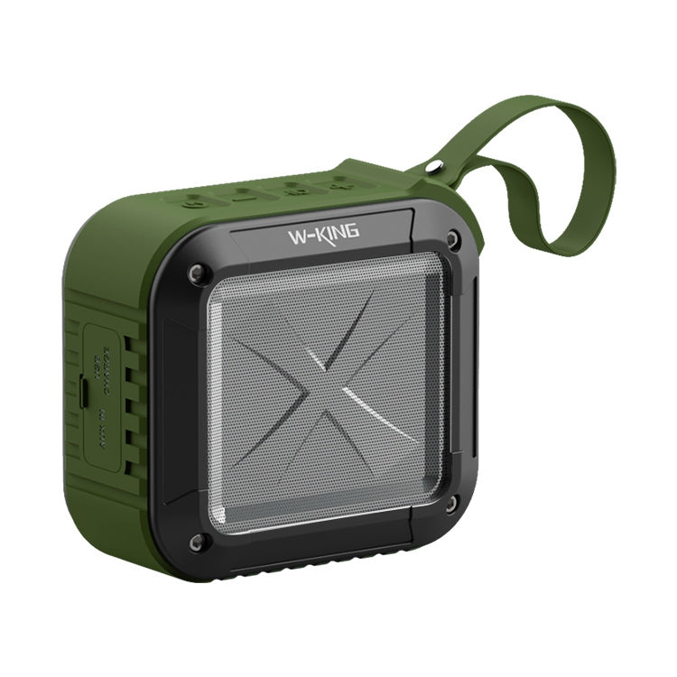 W-KING S7 Mini Wireless Waterproof Loudspeaker With TF/FM/AUX/NFC Bluetooth Bike Speaker, black, Orange, blue, Army Green – Shockproof, Waterproof, Lanyard Army Green