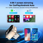 M70 For AirPlay / Miracast 4 in 1 Smart Screen Mirroring Adapter CarPlay / Android Auto Wired to Wireless, M70