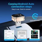 M70 For AirPlay / Miracast 4 in 1 Smart Screen Mirroring Adapter CarPlay / Android Auto Wired to Wireless, M70