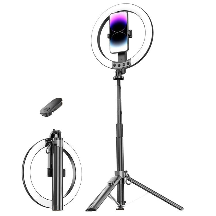 P61Q For Photography / Video Recording Live Streaming Selfie Stick Tripod Lamp 10 Inch Ring Light Default Title