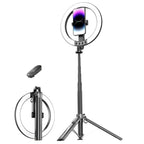 P61Q For Photography / Video Recording Live Streaming Selfie Stick Tripod Lamp 10 Inch Ring Light Default Title