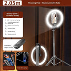 P61Q For Photography / Video Recording Live Streaming Selfie Stick Tripod Lamp 10 Inch Ring Light