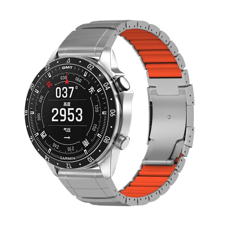 Watch Band – Silicone (26mm) #13 For Garmin 22mm Sliver Orange