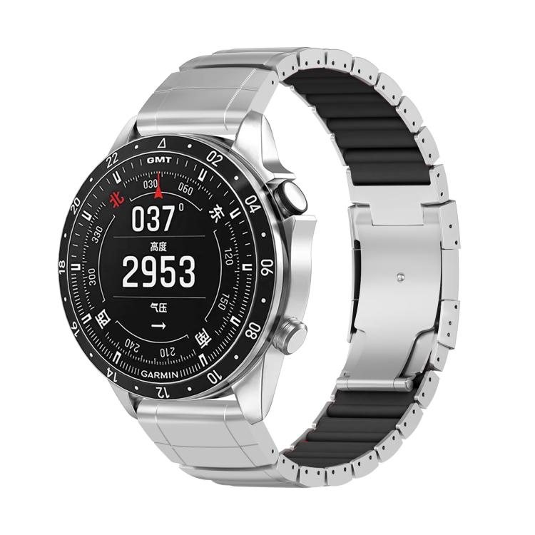 Watch Band – Silicone (26mm) #13 For Garmin 22mm Sliver Black