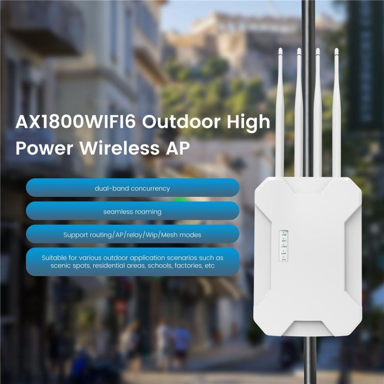 HW1800S WiFi 6 Outdoor Wireless Access Point 1800Mbps Waterproof Dual Band Gigabit Router, US Plug, EU Plug, UK Plug, AU Plug – Waterproof
