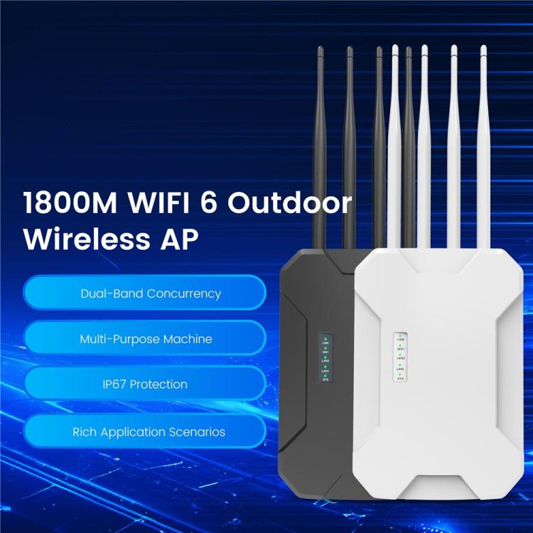 HW1800S WiFi 6 Outdoor Wireless Access Point 1800Mbps Waterproof Dual Band Gigabit Router, US Plug, EU Plug, UK Plug, AU Plug – Waterproof
