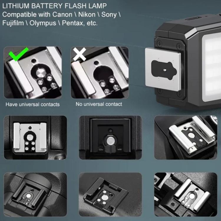 JMARY FM-06R For Camera Mini Flash Fill Light Hot Shoe Mount 300mAh Rechargeable LED Light – TPU