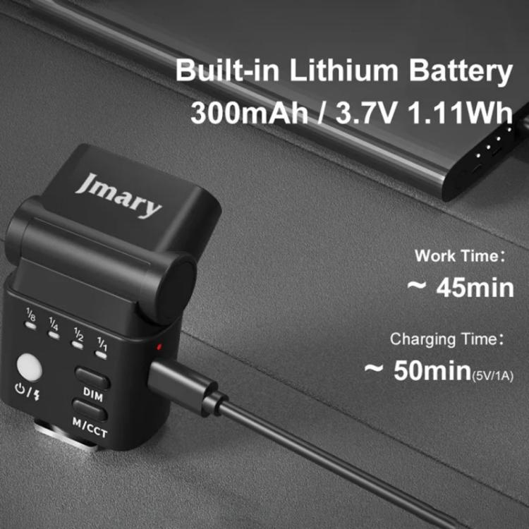JMARY FM-06R For Camera Mini Flash Fill Light Hot Shoe Mount 300mAh Rechargeable LED Light – TPU