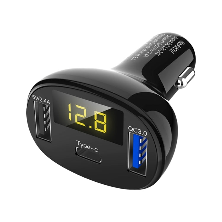 C02 Car Power Adapter in-car Phone Charger Type-C Fast Charger QC3.0 Dual USB Ports DC5V 2.4A 12V 24V Cigarette Lighter Power Supply, C02 – Fast Charging, TPU
