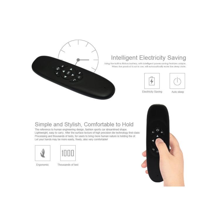 C120 2.4G Mini Keyboard Wireless Remote Mouse with 3-Gyro & 3-Gravity Sensor for PC / HTPC / IPTV / Smart TV and Android TV Box etc – Durable Build, Easy to Use