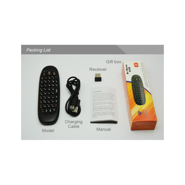 C120 2.4G Mini Keyboard Wireless Remote Mouse with 3-Gyro & 3-Gravity Sensor for PC / HTPC / IPTV / Smart TV and Android TV Box etc – Durable Build, Easy to Use