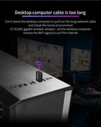 COMFAST CF-812AC USB WiFi Adapter-1300 Mbps USB di Rete Wireless wiFi, CF-812AC – Durable Build, Easy to Use