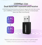 COMFAST CF-812AC USB WiFi Adapter-1300 Mbps USB di Rete Wireless wiFi, CF-812AC – Durable Build, Easy to Use