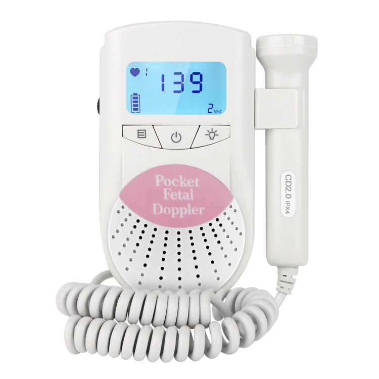 FD-100 Digital Fetal Doppler Ultrasound Sound Baby Heartbeat Detector Monitor LED Digital Prenatal Pocket Fetal Doppler Stethoscope (Pink), FD-100 (Pink) FD-100 (Pink)