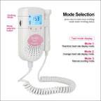 FD-100 Digital Fetal Doppler Ultrasound Sound Baby Heartbeat Detector Monitor LED Digital Prenatal Pocket Fetal Doppler Stethoscope (Pink), FD-100 (Pink)